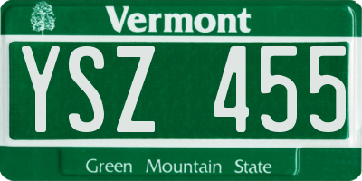 VT license plate YSZ455