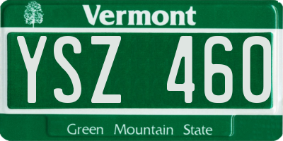 VT license plate YSZ460