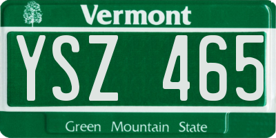 VT license plate YSZ465