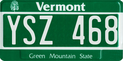 VT license plate YSZ468