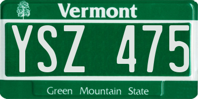 VT license plate YSZ475