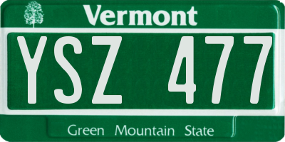 VT license plate YSZ477