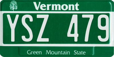 VT license plate YSZ479