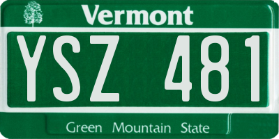 VT license plate YSZ481