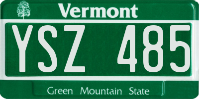 VT license plate YSZ485