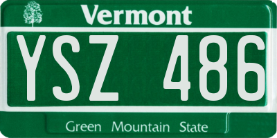VT license plate YSZ486