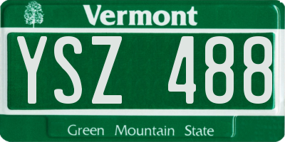 VT license plate YSZ488