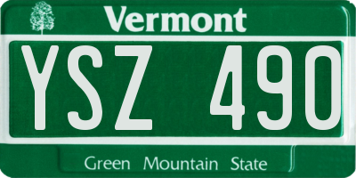 VT license plate YSZ490
