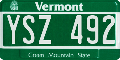 VT license plate YSZ492