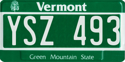 VT license plate YSZ493
