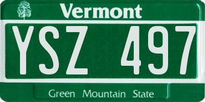 VT license plate YSZ497