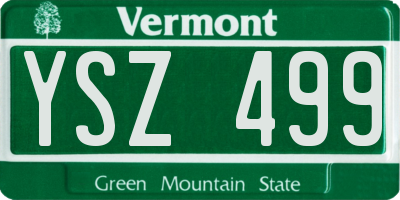 VT license plate YSZ499