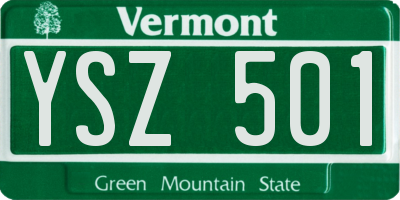VT license plate YSZ501