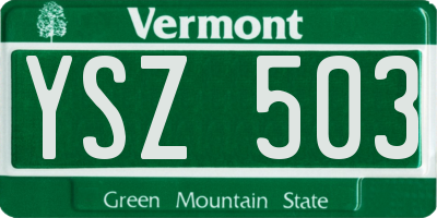 VT license plate YSZ503
