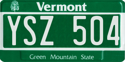 VT license plate YSZ504