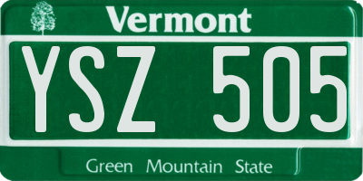 VT license plate YSZ505
