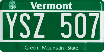 VT license plate YSZ507
