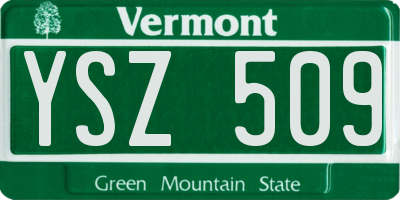 VT license plate YSZ509