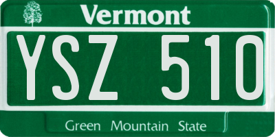 VT license plate YSZ510