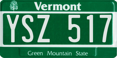 VT license plate YSZ517