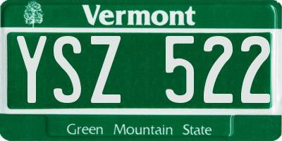 VT license plate YSZ522