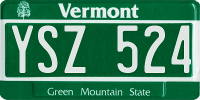VT license plate YSZ524