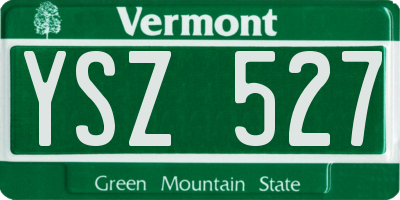 VT license plate YSZ527