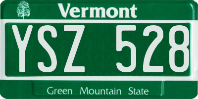VT license plate YSZ528