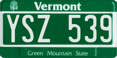 VT license plate YSZ539