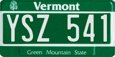 VT license plate YSZ541