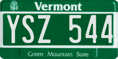VT license plate YSZ544