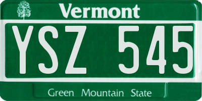VT license plate YSZ545