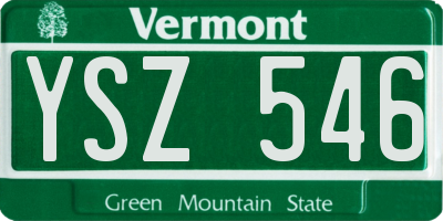VT license plate YSZ546