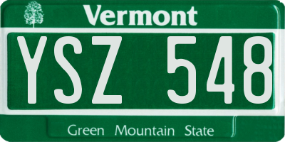 VT license plate YSZ548