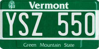 VT license plate YSZ550