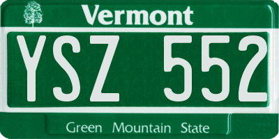 VT license plate YSZ552