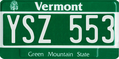 VT license plate YSZ553