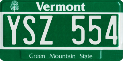 VT license plate YSZ554