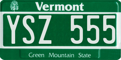 VT license plate YSZ555
