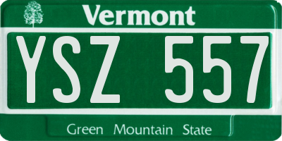 VT license plate YSZ557