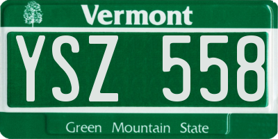 VT license plate YSZ558