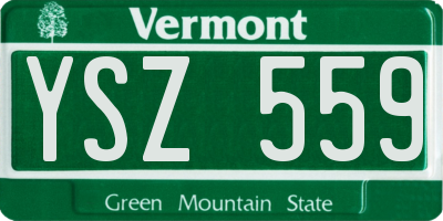 VT license plate YSZ559