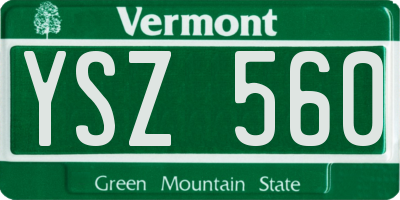 VT license plate YSZ560