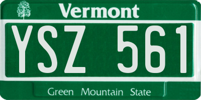 VT license plate YSZ561
