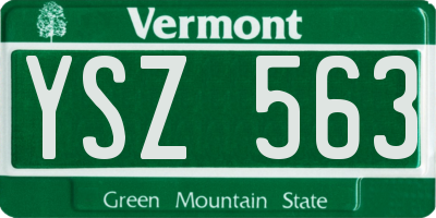VT license plate YSZ563