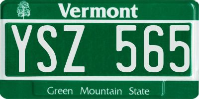 VT license plate YSZ565