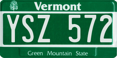 VT license plate YSZ572