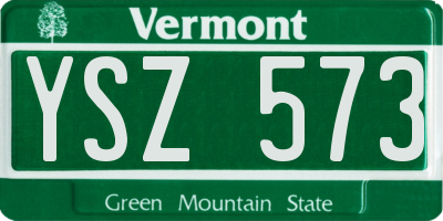 VT license plate YSZ573