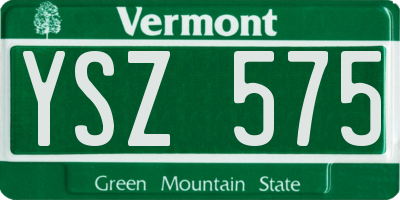 VT license plate YSZ575