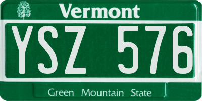 VT license plate YSZ576